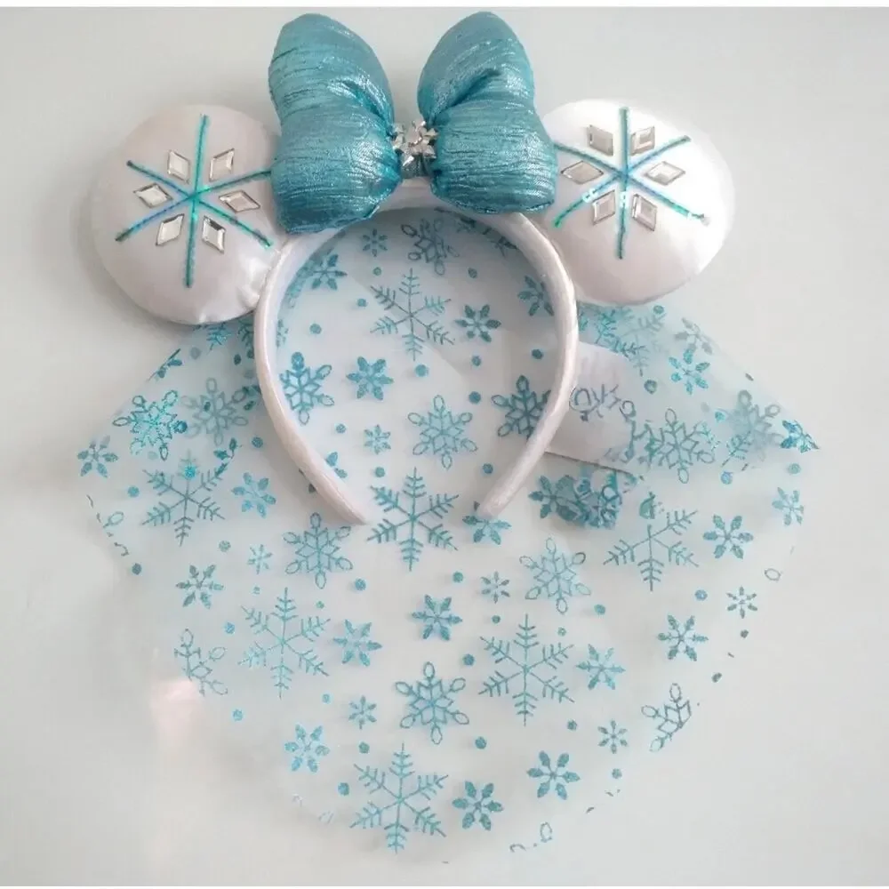 NWOT Disney Parks Frozen Queen Elsa Winter Snowflake Minnie Mouse Ear Headband